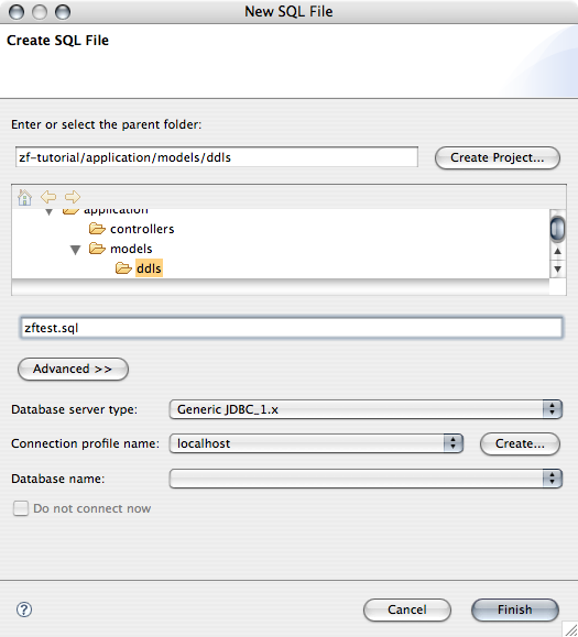 Create a new SQL file