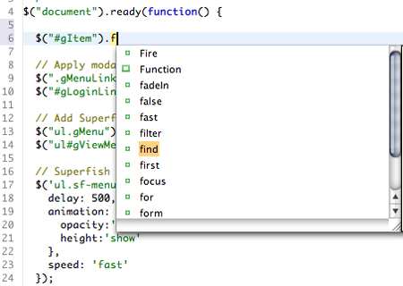 jQueryWTP code assist